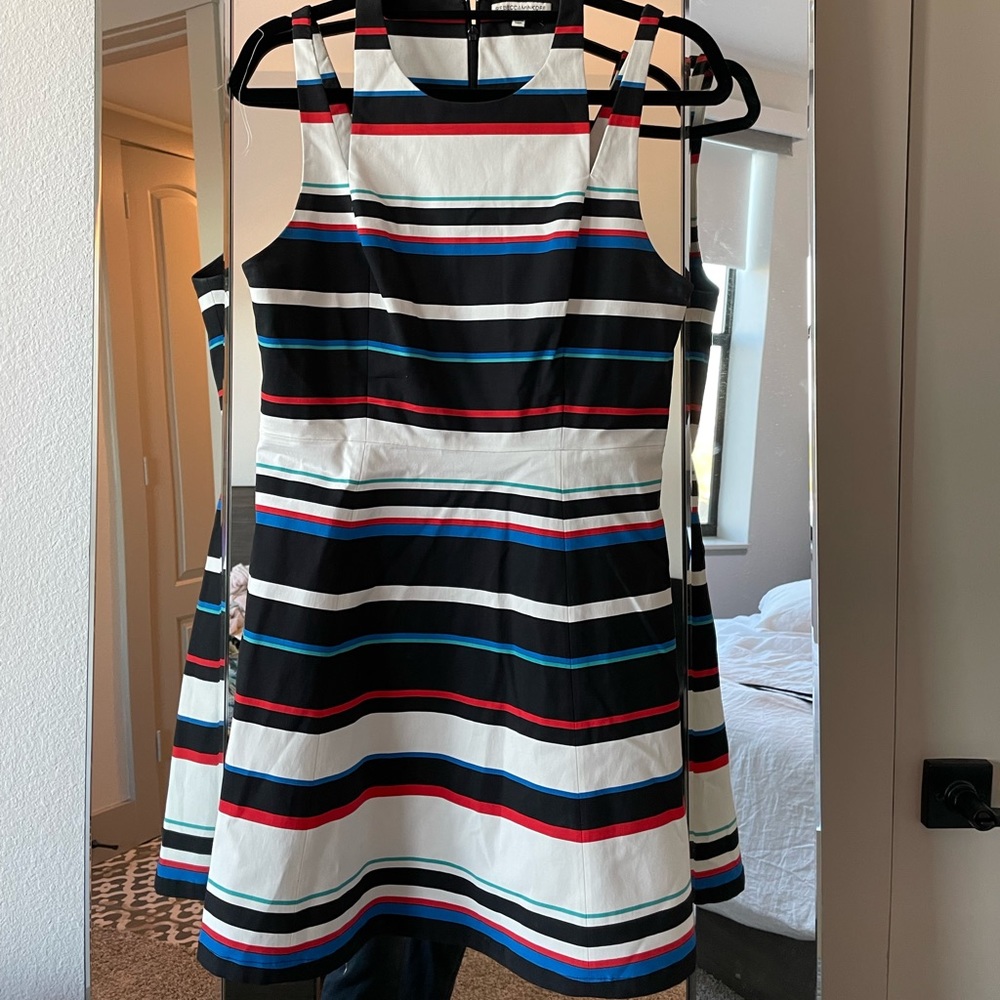 Stripped fit and flare dress